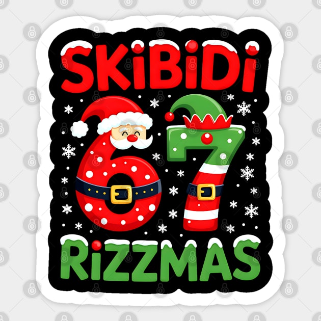 Skibidi Rizzmas, Funny Slang, Funny Meme Sticker by UrbanLifeApparel